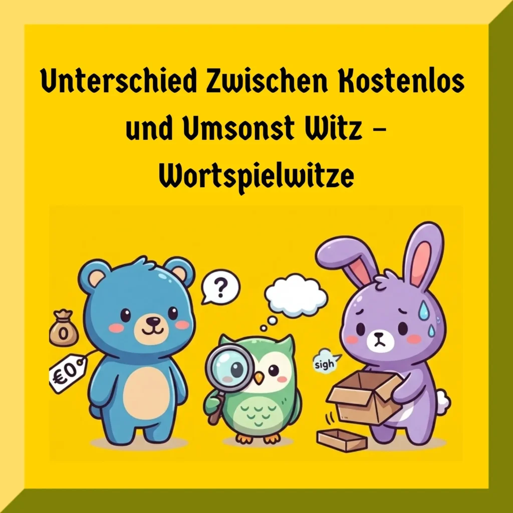 Unterschied Zwischen Kostenlos und Umsonst Witz – Wortspielwitze